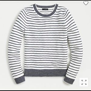 Jcrew Pointelle crewneck sweater in stripe Xl